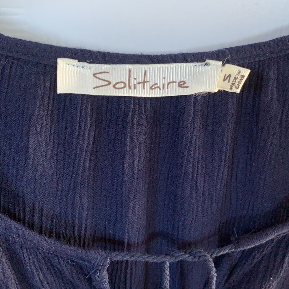 Solitaire Embroidered Navy Top - Picture 6 of 7